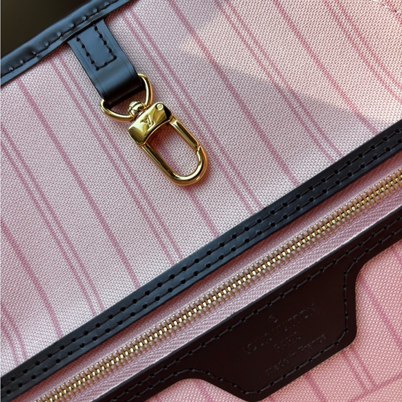 Authentic Louis Vuitton Neverfull MM damier ebene ballerina pink interior - Picture 11 of 16